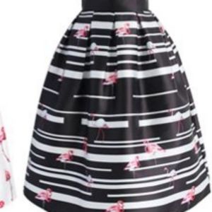 NWT Black and White Flamingo Skirt